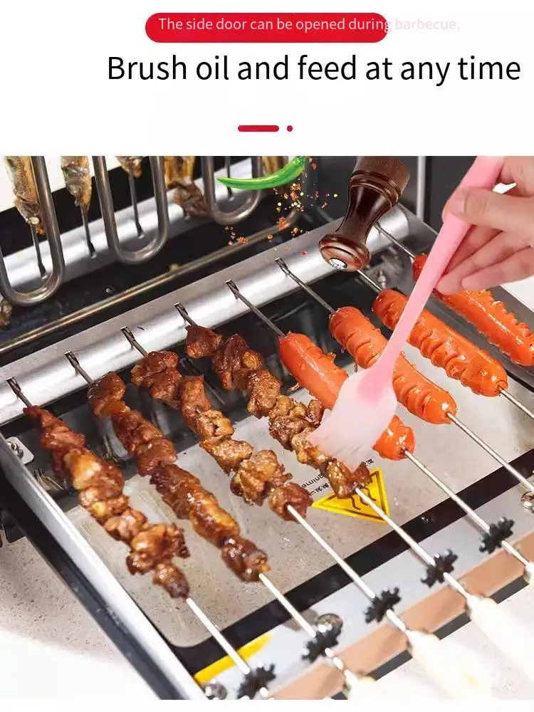 Electric Skewer Machine Household Smokeless Electric Grill Automatic Rotation Household Skewer Tool Electric Grill Barbecue Mach 3