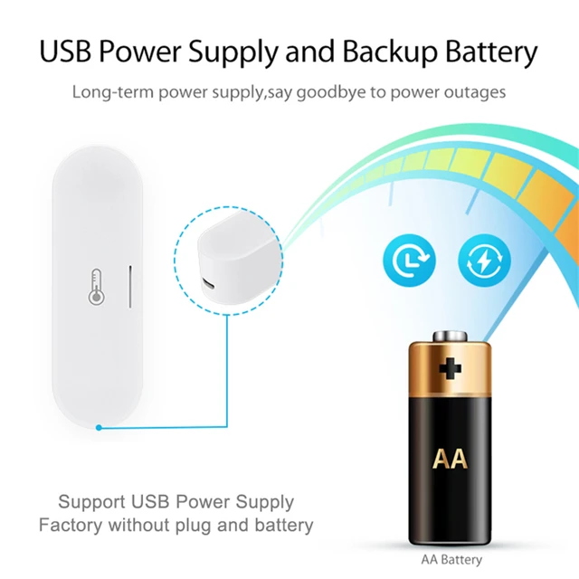 Tuya Homekit Zigbee Temperature And Humidity Sensor Battery USB Dual Powered Smart Home Scene Linkage Alexa Google Smart Life 4