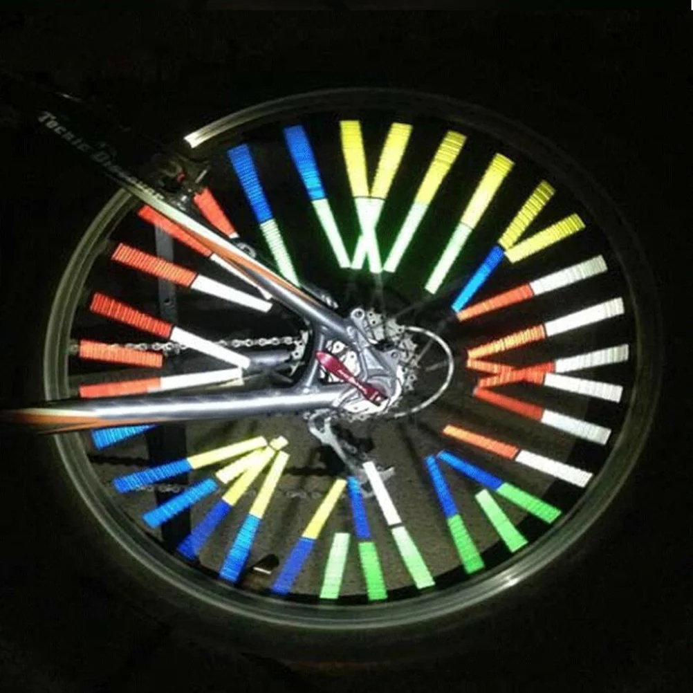 

Wheel Spokes Stickers Reflective Warning Strip Tube Reflector Bike Cycling Security Tape Color