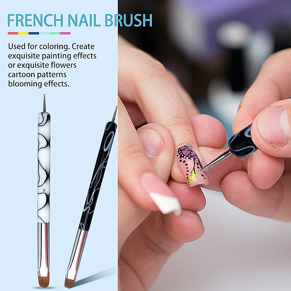 KolinskyFrenchNailArtBrushDualEndNailArtDottingPenAcrylic
