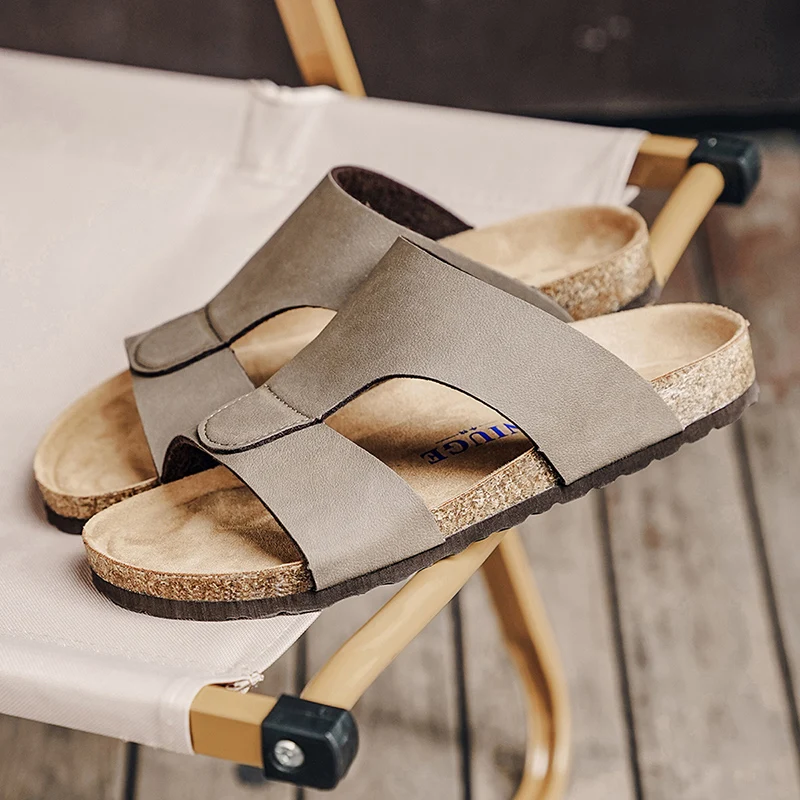 Men's Summer Cork Clogs, Anti-slip Casual Outdoor Slides_voghion.com