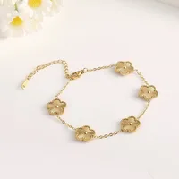 18k Gold Plated Titanium Steel Bracelet Five-Leaf Clover Flower Design Luxury High-End Fashion Fadeless Adjustable Jewelry Gift - Image 5