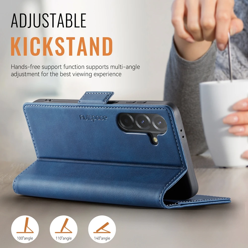 Leather Stand Flip Wallet Case with Card Slot