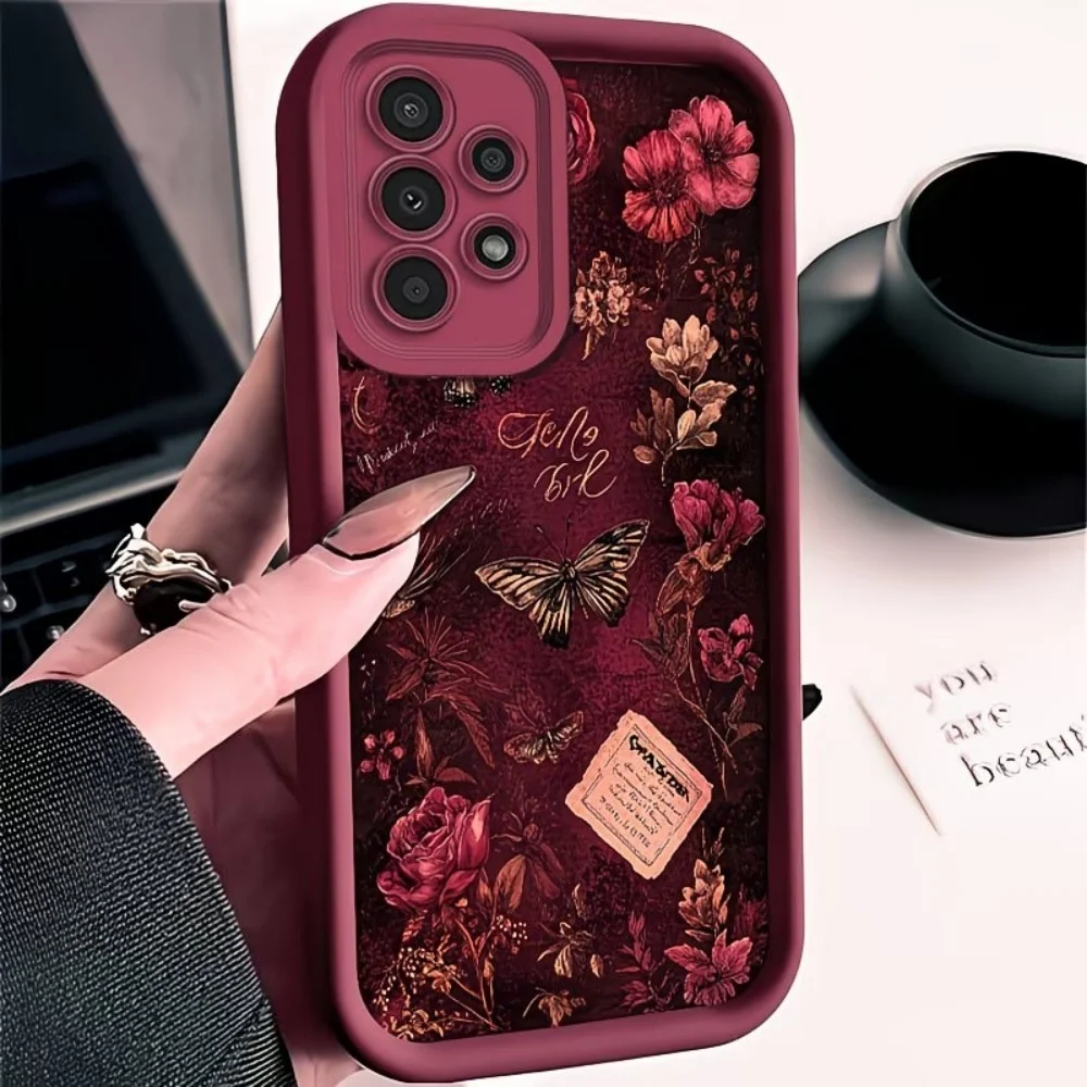 Elegant Butterfly & Floral Anti-Fall Phone Case - Fashionable Protective Cover