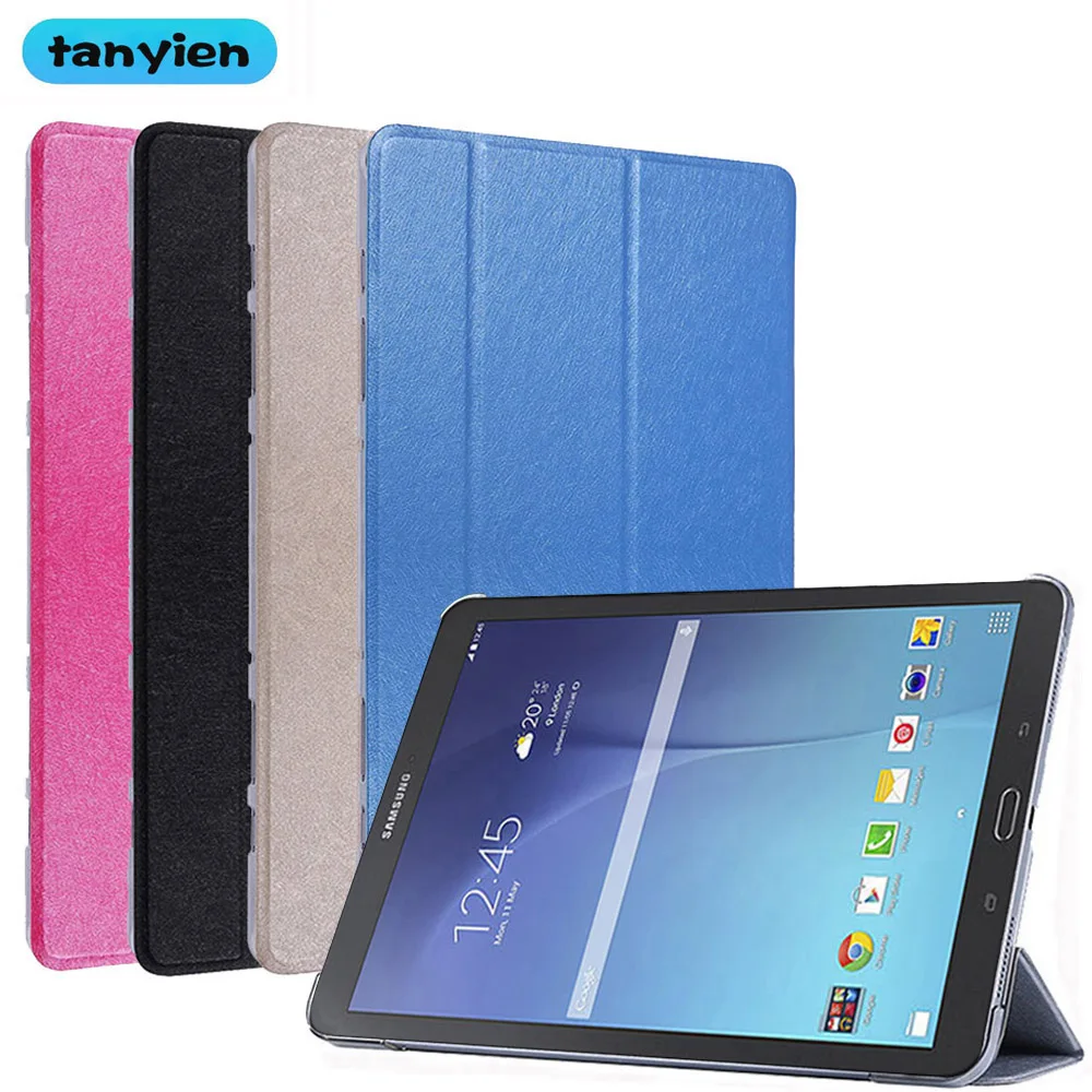 

Чехол для планшета Samsung Galaxy Tab E 8,0 дюйма, фотография 2016 дюйма, T375, T377, тройной складной флип-чехол из искусственной кожи с подставкой
