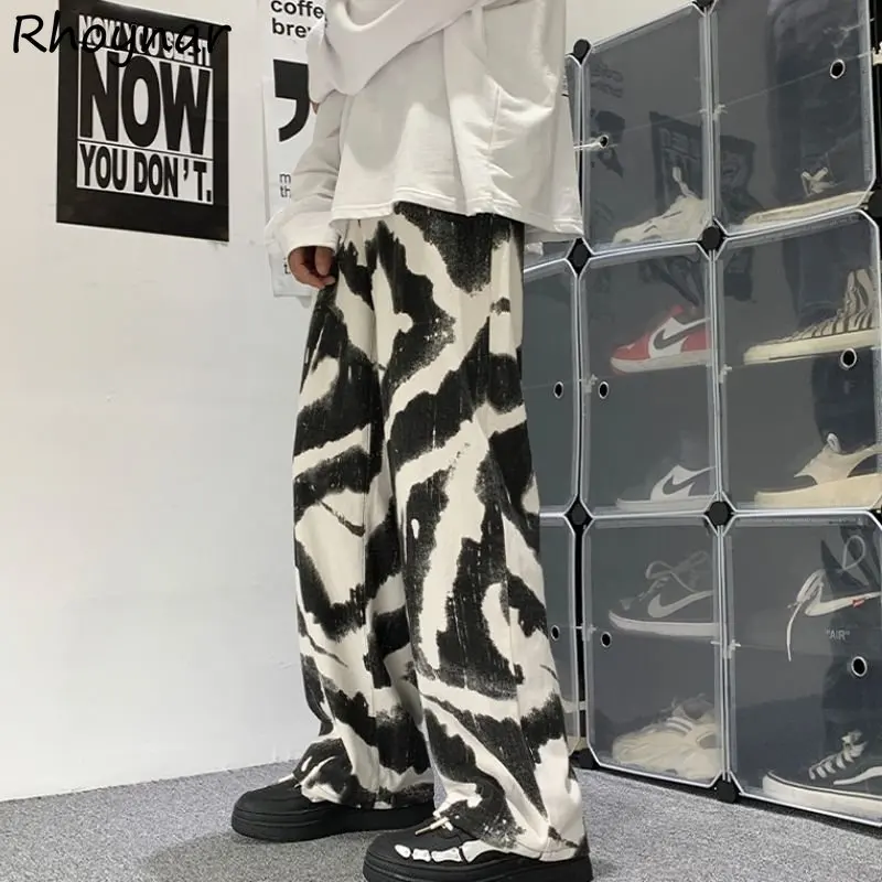 

Tie Dye Pants Women L-6XL Loose High Street Unisex Full Length Korean Style Fashion Personality Casual All-match Female Straight
