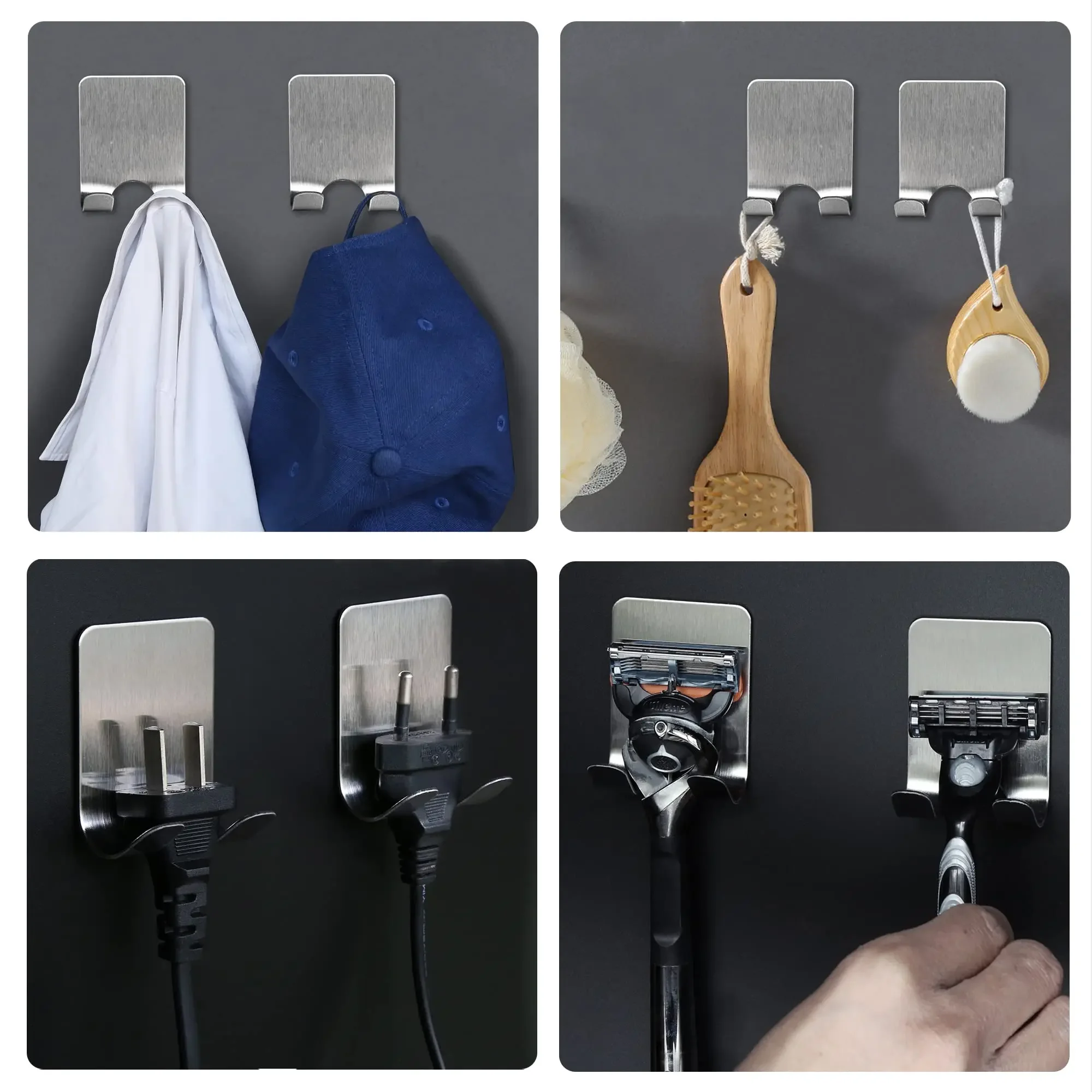 Bathroom Space Stainless ABS Razor Holder Storage Hook Wall Men Shaving Shaver Shelf Punch Free Accessories Organization