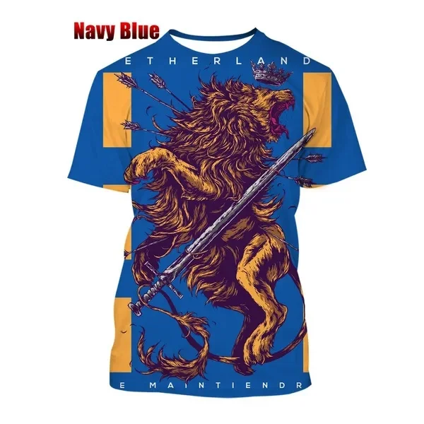 

New Trend Lion 3d Graphic Printed Animal T Shirt Men Women Personality Tops Unisex O Neck Short Sleeve Luxury Loose Tees