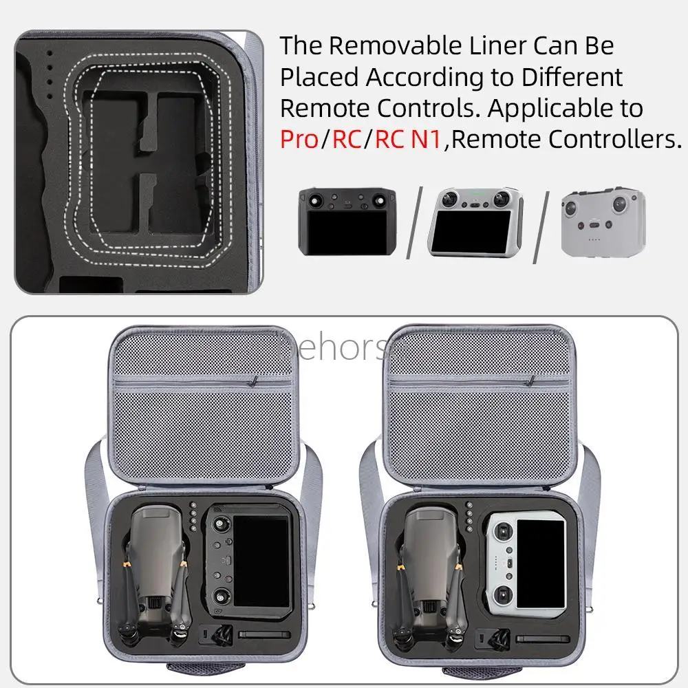Sac à bandoulière classique pour DJI Mavic 3 Pro, vue latérale avec poche zippée.
