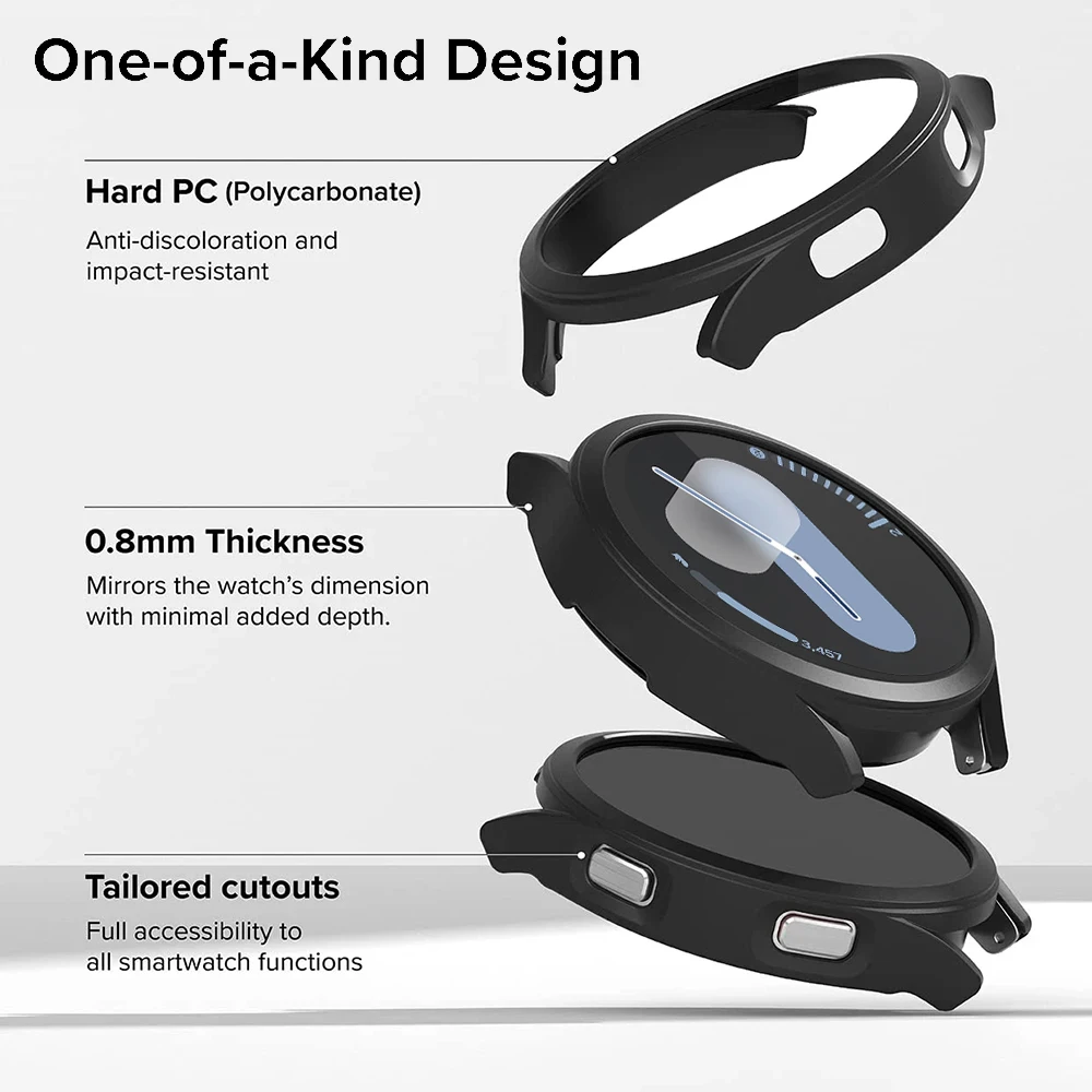 Protective Hard Bumper Shell Cover for Smartwatch - Durable PC Frame Accessory