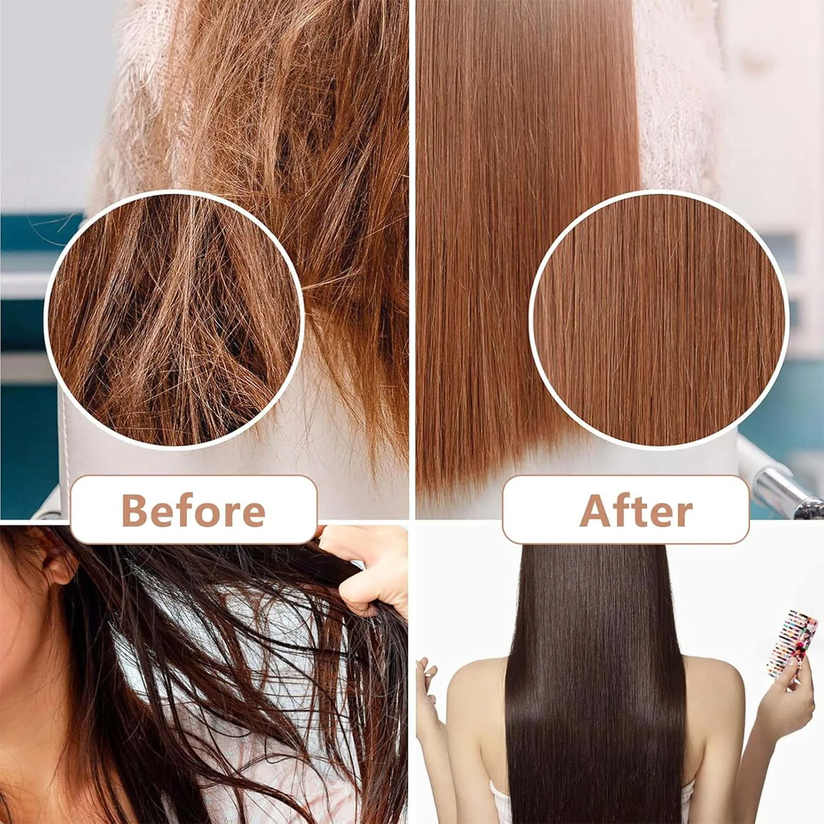 Colorful Hair Combs Fashion Wide Teeth Hairdressing Comb Marbling Anti-static Massage Hairbrush Professional Hair Styling Tools 6
