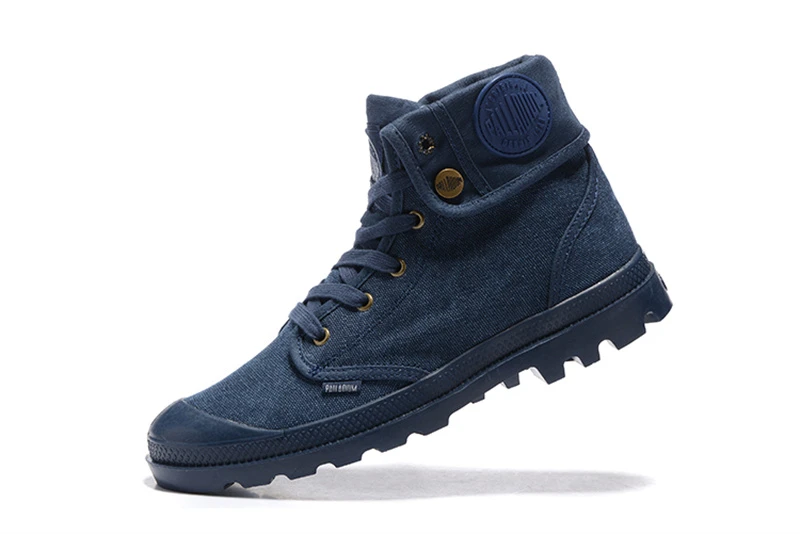 Palladium Sneakers Army Military Ankle Boots Turned-over Edge Dark Blue Canvas Casual Anti-slip Shoes Size 40-45 - Casual Sneakers - AliExpress