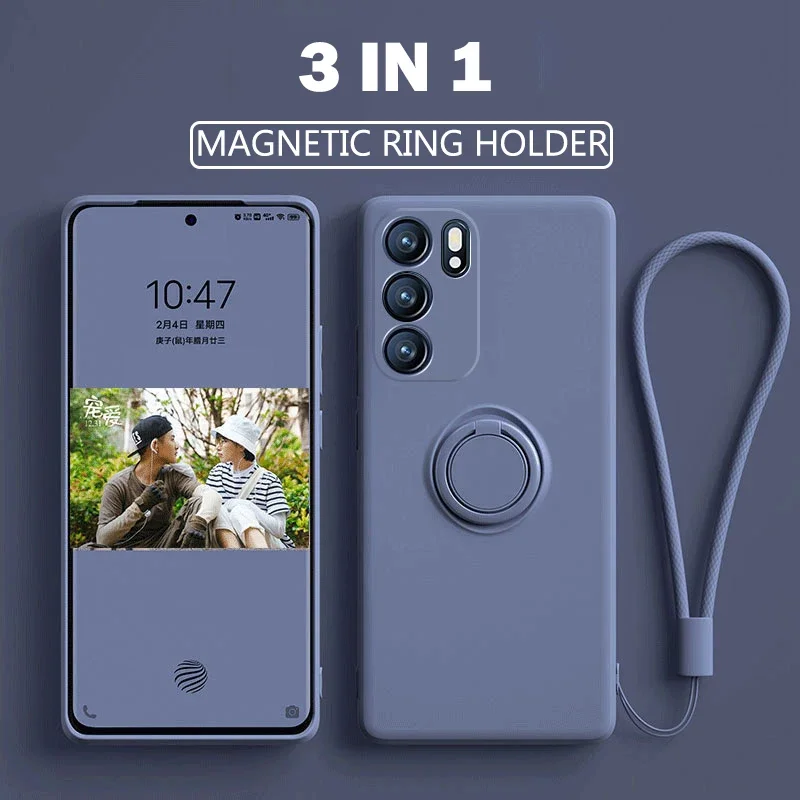 Enhanced Liquid Silicone Ring Holder Phone Case - Sleek and Durable Protection