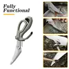 Kitchen Stainless Steel Scissors Sharp Blades with Plastic Handles Detachable Multifunctional Heavy Duty Outdoor Fish Bone Sciss 6