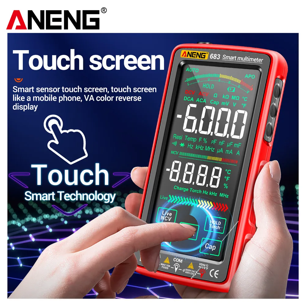 ANENG 683 Touch Smart Multimeter 6000 Counts AC/DC Voltage Tester