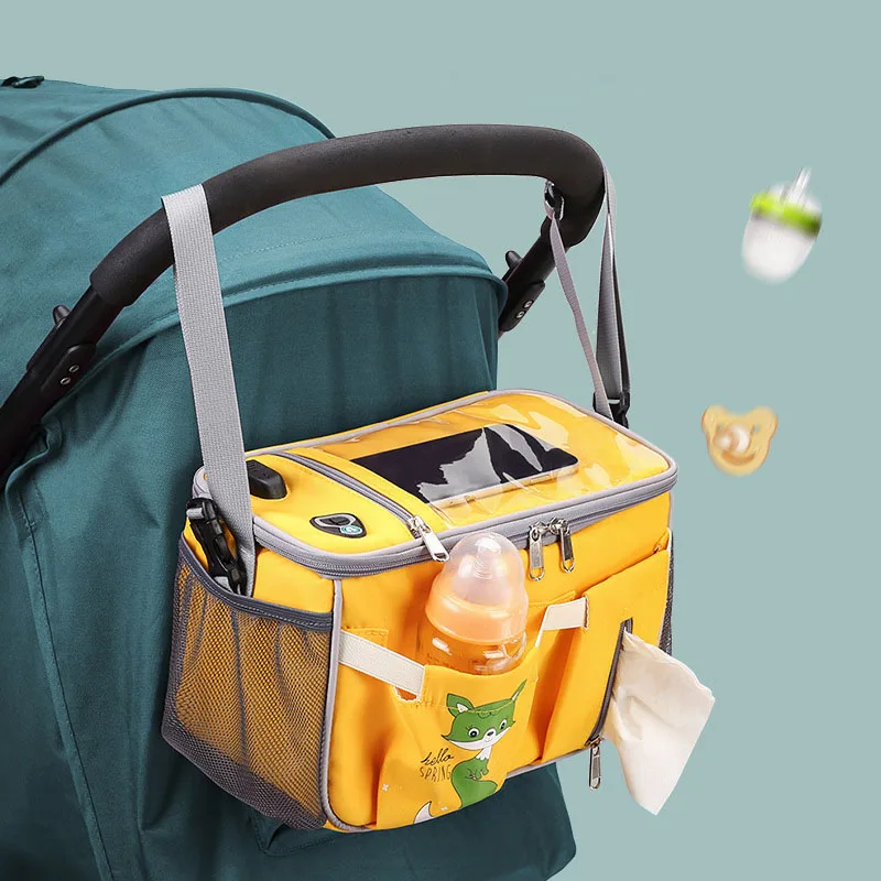 

Baby Stroller Organizer Bag Mummy Diaper Bag Hook Baby Carriage Waterproof Large Capacity Stroller Accessories Travel Nappy Bag
