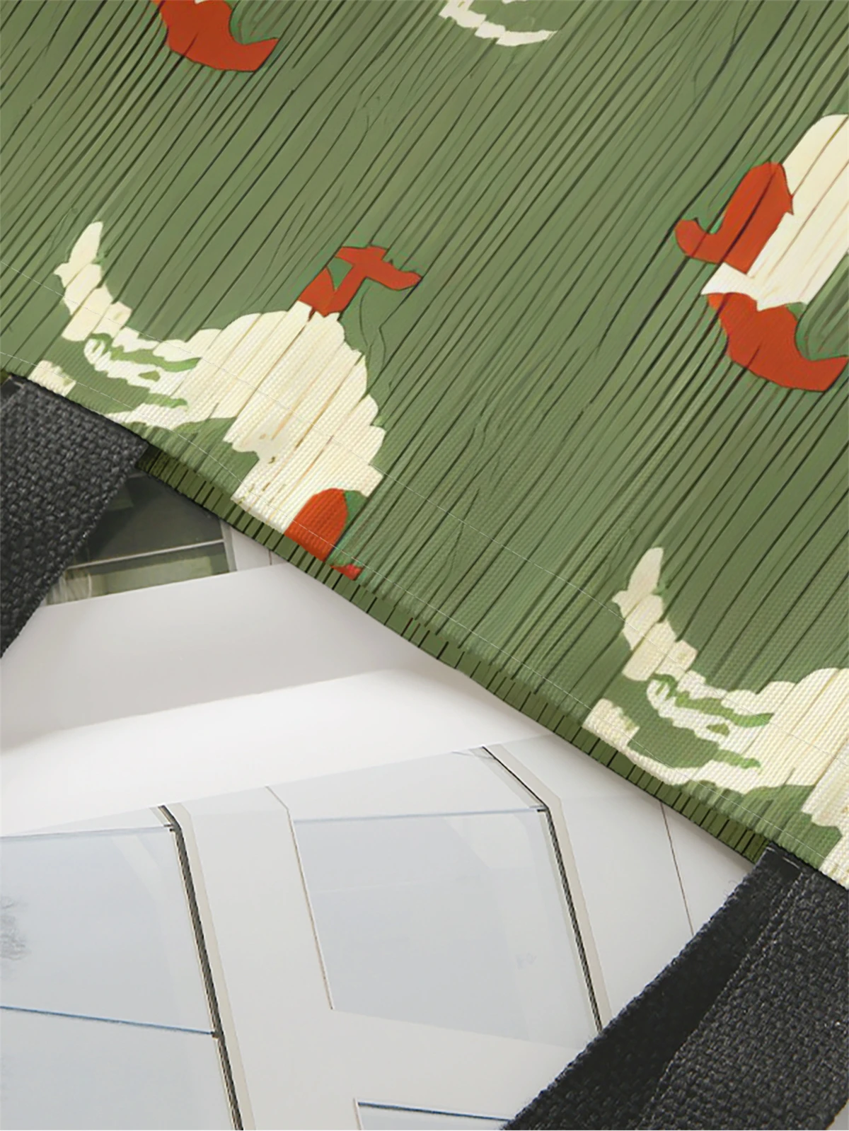 1pc,cartoon rooster handbag, reusable fashionable handbag, multifunctional handbag, printed canvas shopping bag