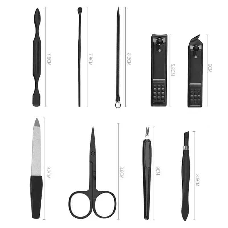 9Pcs Stainless Steel Nail Cutter and Pedicure Scissors Set Portable Manicure Tool Ear Beauty Tools Nail Clipper Set