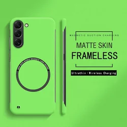 Magsafe Slim Frameless Magnetic Wireless Charging Hard Case - S24 FE (Green)