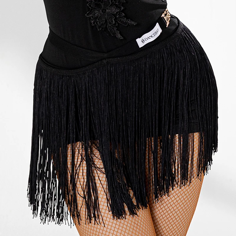 

Black Tassel Latin Dance Skirt Women Sexy Cha Cha Rumba Samba Salsa Dance Clothes Adult Latin Practice Wear Fringe Skirt BL10670