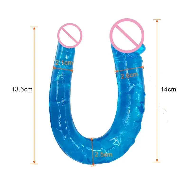 Female Sex Toys Dildo Sex Toys U Shape Double Dildo Flexible Soft Jelly Vagina & Anal Women Gay Lesbian Double Ended Dong Penis Artificial Penis Sex Toys