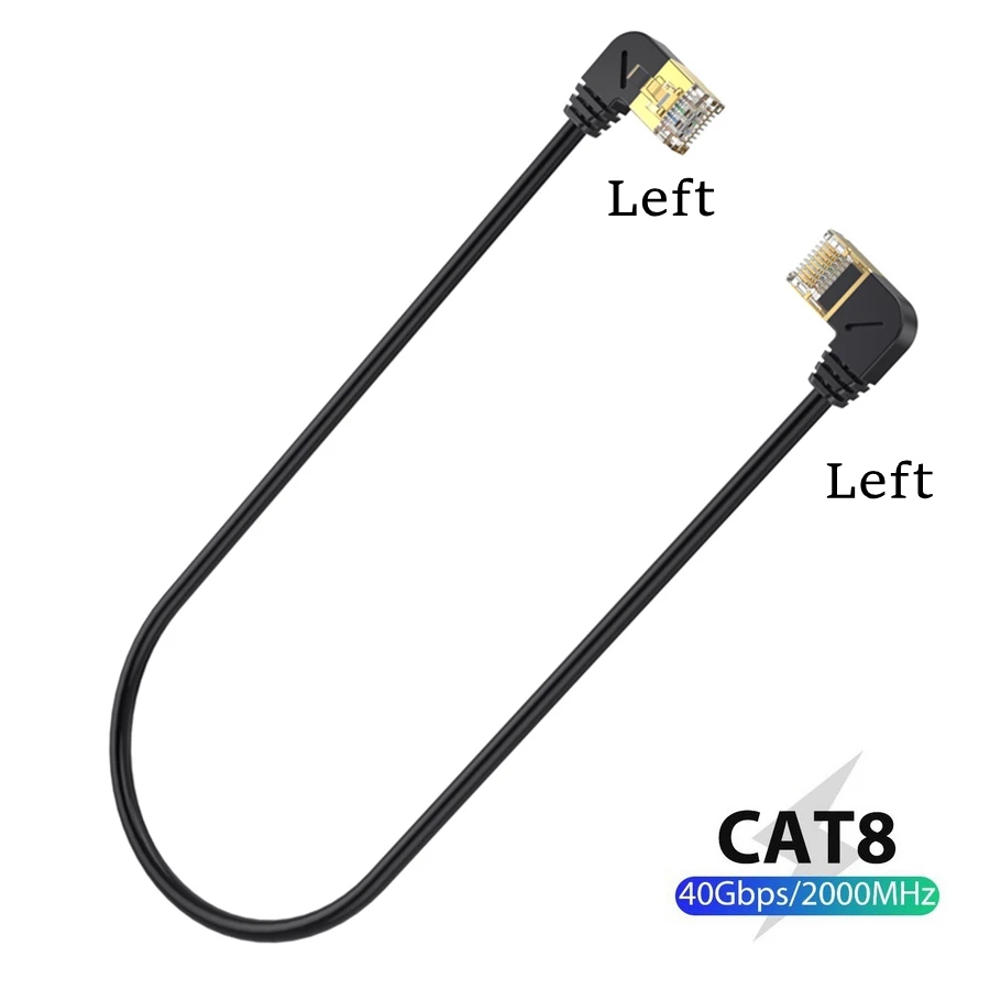 Cat8 케이블 SFTP 40Gbps RJ45 네트워크 랜 90도 네트워킹 인터넷 랜 코드 노트북 PS 4 라우터용 차폐형 RJ45
