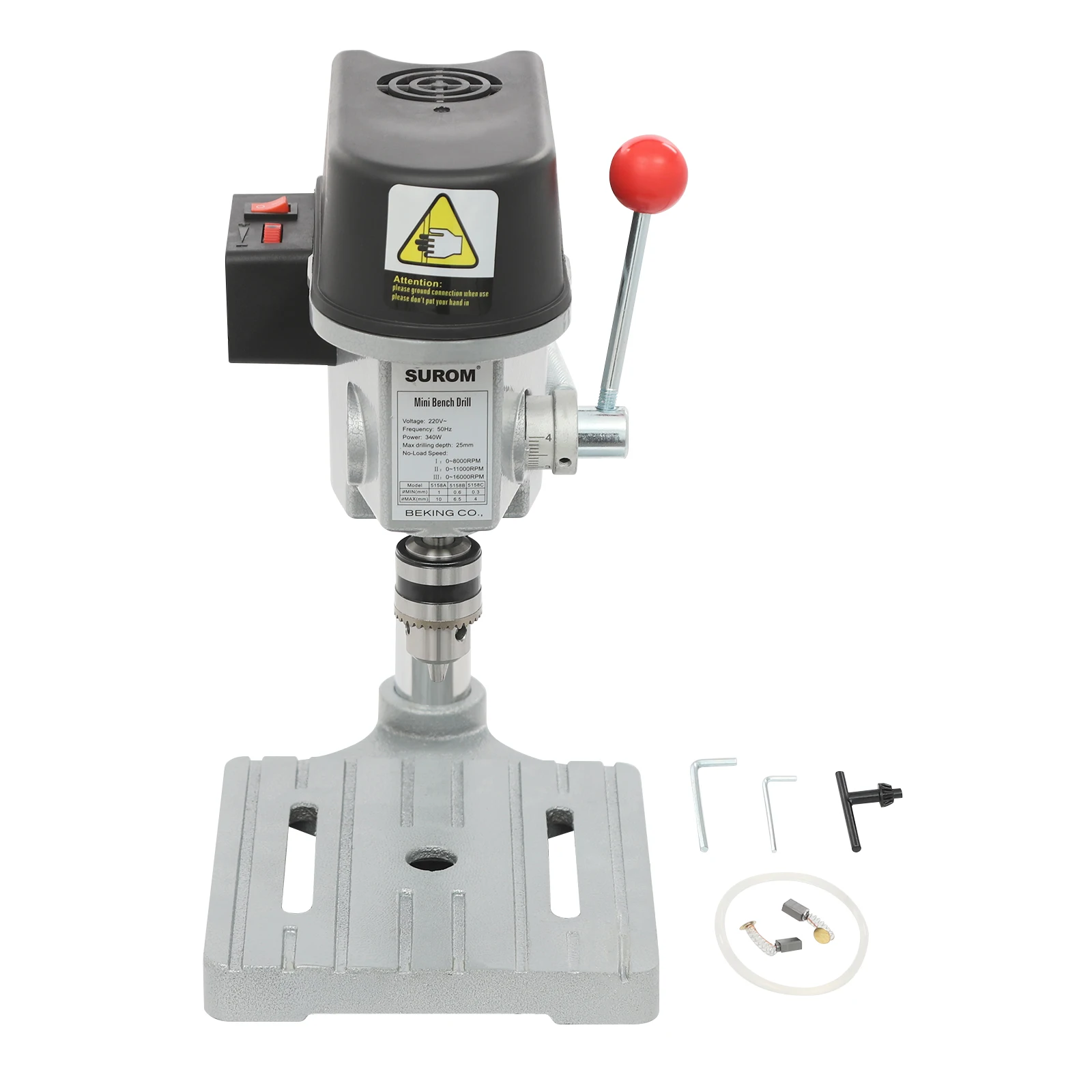 340W Mini Bench Drill Press Machine Portable Table Drill Adjustable Speed Depth Control for Wood Plastic Jewelry Making