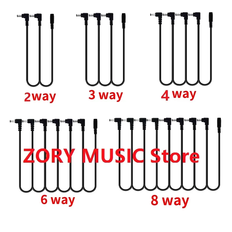 Daisy Chain Cable 1 to 2 3 5 6 8 10 Ways Guitar Effect Pedal Accessory 9V DC Adapter Plug Power Cord guitar effect pedal,guitar tuning pedal,guitar effects pedal,guitar power supply,effect pedal power supply,guitar patch cables,guitar cable