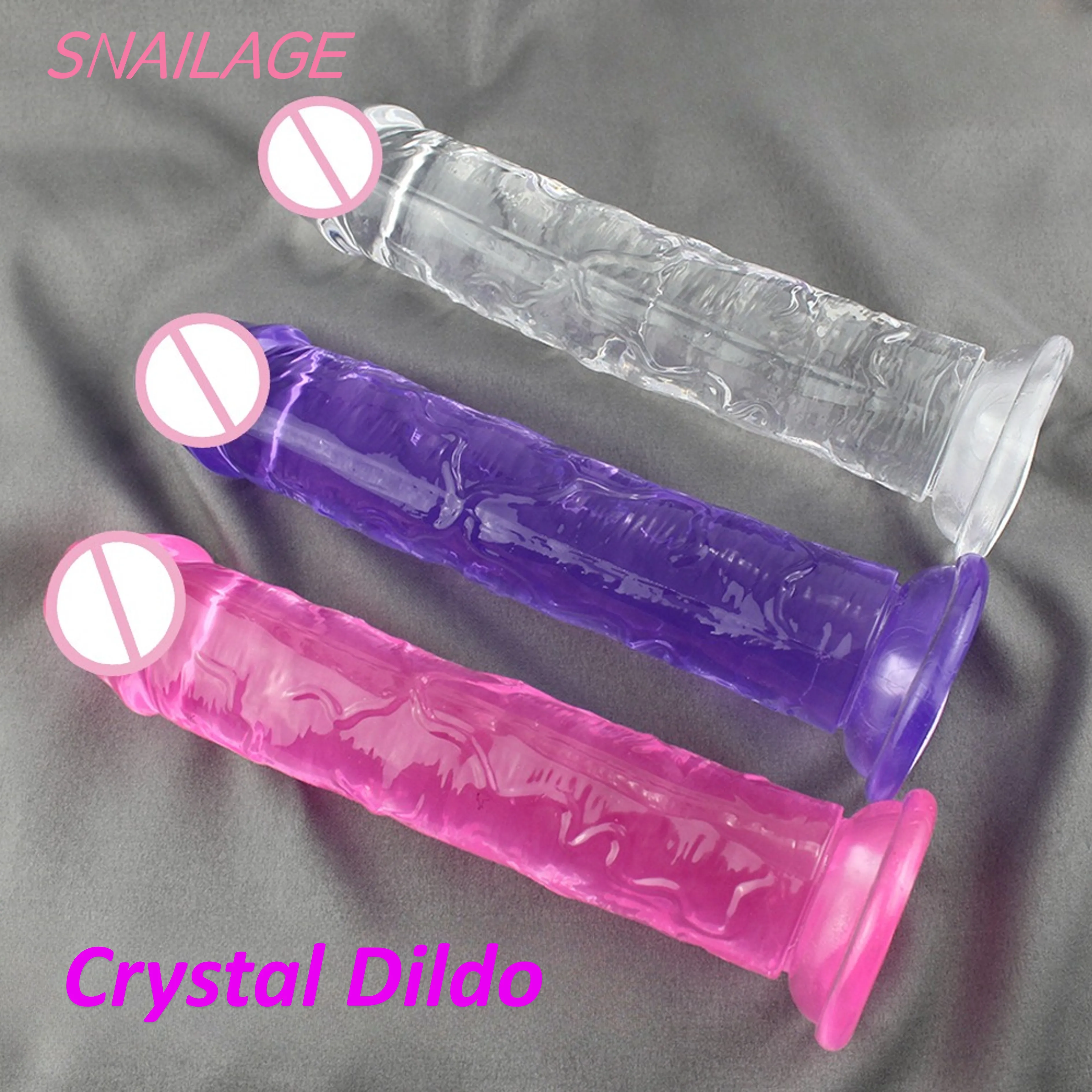 Sex Toys Women Erotic Anal Vaginal Masturbators 6 Sizes Realistic Jelly Dildo Penis Suction Cup