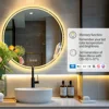 LUVODI 60cm Round Smart Illuminate Mirror for Bathroom Wall Mounted Touch Screen 3 Color Dimming LED Lighted Mirror 6