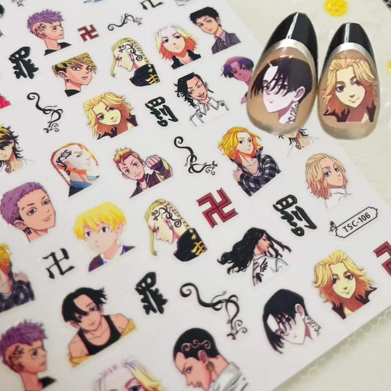 TSC-106 Anime Tokyo Revengers 3d Nail sticker Nail Art Slider Gojo Satoru