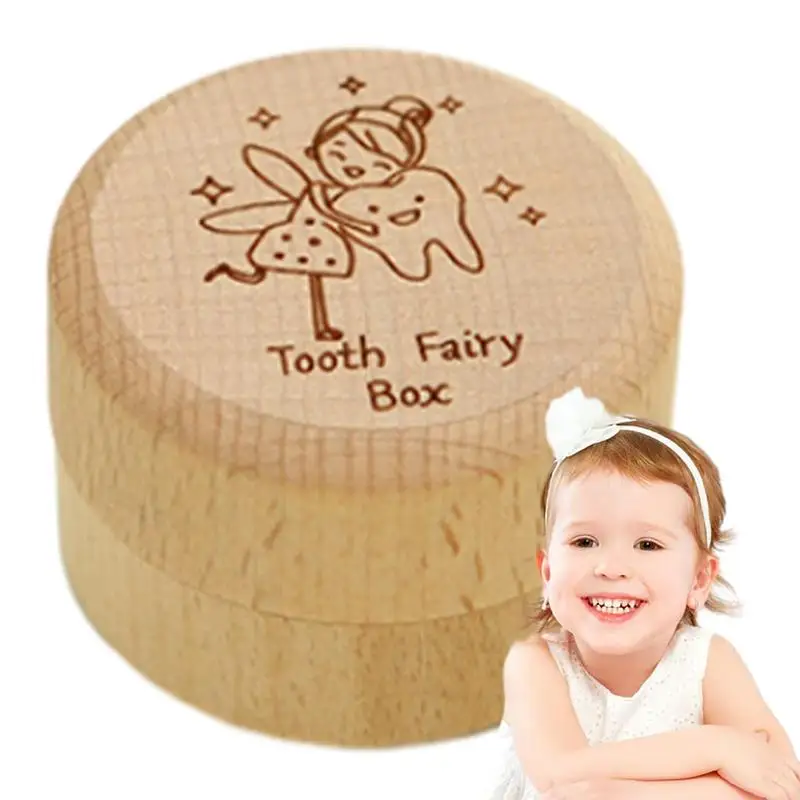 

Tooth Box Wooden Memory Box For Tooth Cute Carved Teeth Container Fairy Gifts Keepsake Gift For Boy Or Girl