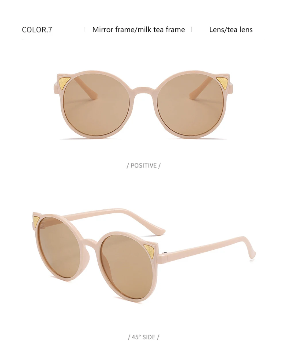 Nuovi occhiali da sole con orecchie di gatto per bambini Moda personalizzata Bambini Tonalità estive Protezione solare Occhiali da sole Gafas De Sol_voghion.com