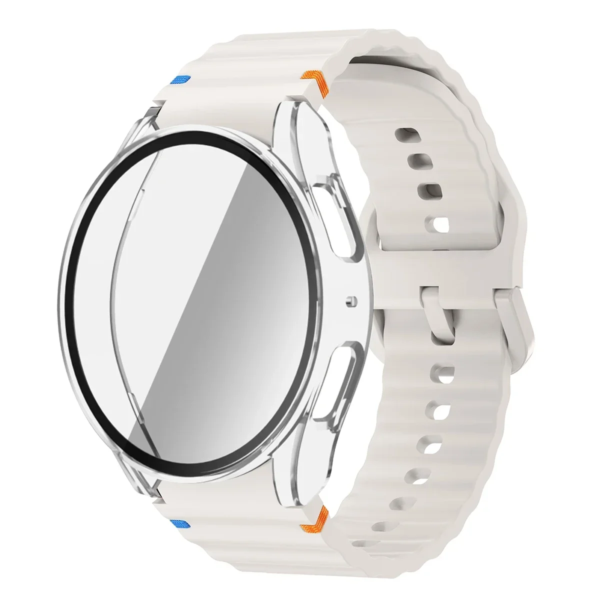 Enhanced Silicone Band and Bumper Case with Tempered Glass Screen Protector