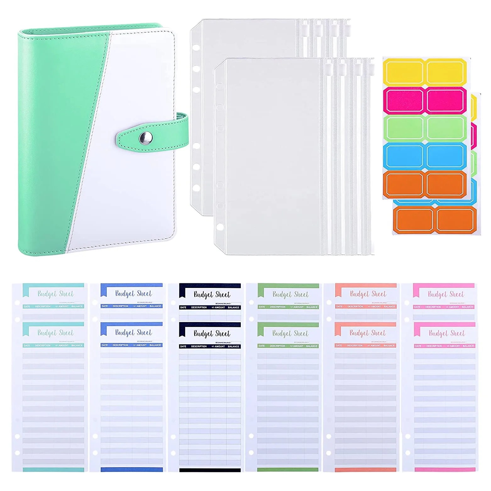 Ppyya6 Binder Cover Set With A6 Binder Pockets Expense Budget Sheets