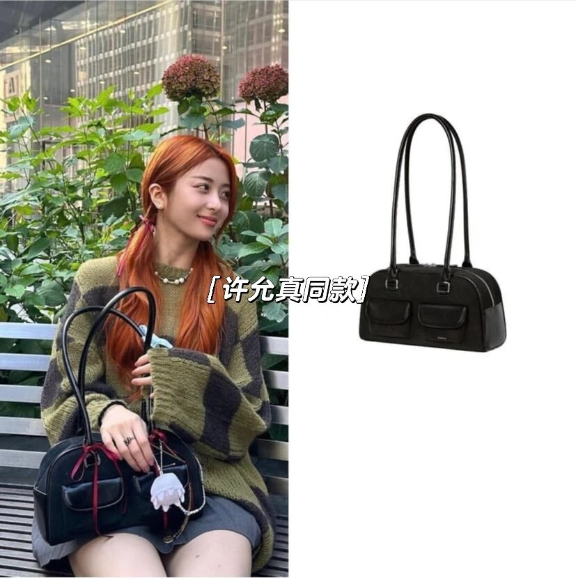 Korean Huh Yunjin Sane Style Standoil Bowling Bag STAND OIL Boston Tote Bag Underarm Bag for Women 2