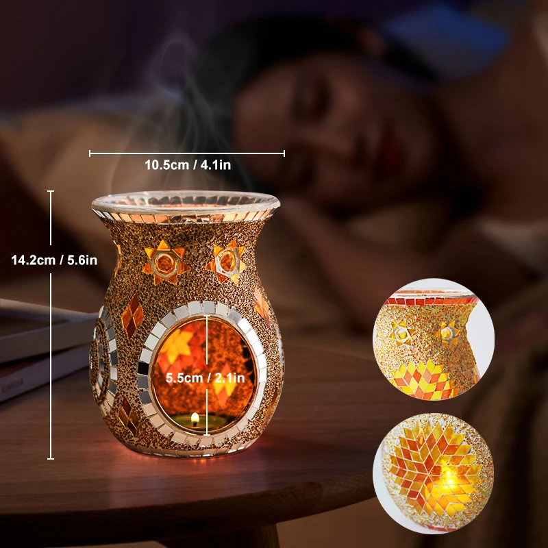 Classic Scented Diffuser Candle Holders Mosaic Glass Wax Melt Oil