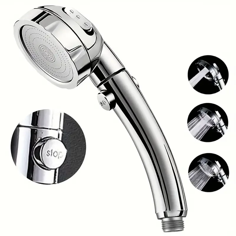 

Electroplated circular Three Speed Pressurized Hand Hold Shower Head Pressurized advanced Household Shower Head for Bathroom