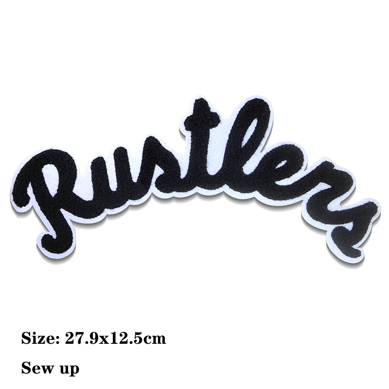 Mehrfarbiger Buchstaben-Aufnäher, Chenille-Symbol, englisches Handtuch, Stickerei-Applikation, Aufnäher für Kleidung, DIY, zum Aufbügeln auf den Aufklebern – Detail 2