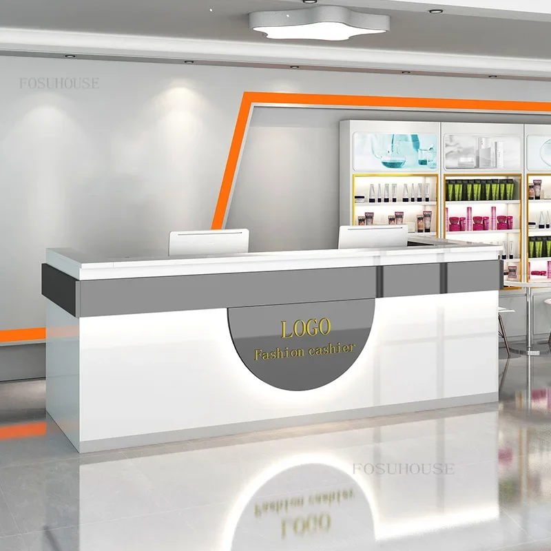Light Luxury Reception Desks Small Beauty Institute Counter Reception Nordic Simple Clothing Store Front Desk Counter