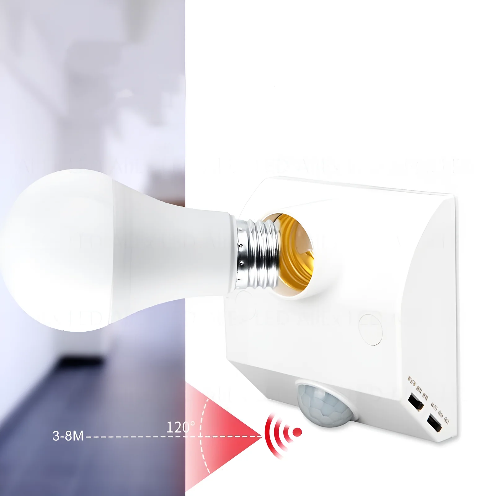 AC220V Automatic Human Body Infrared IR Sensor Lamp Holder LED Bulb Light E27 Base PIR Motion Detector Wall Lamp Holder Socket anti pet pir motion sensor wired alarm dual infrared detector