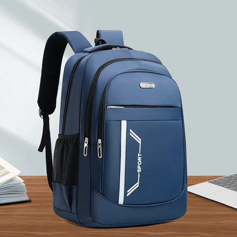 Men's large-capacity travel backpack with laptop compartment - multi-pocket commuter bag, easy to clean, zipper closure