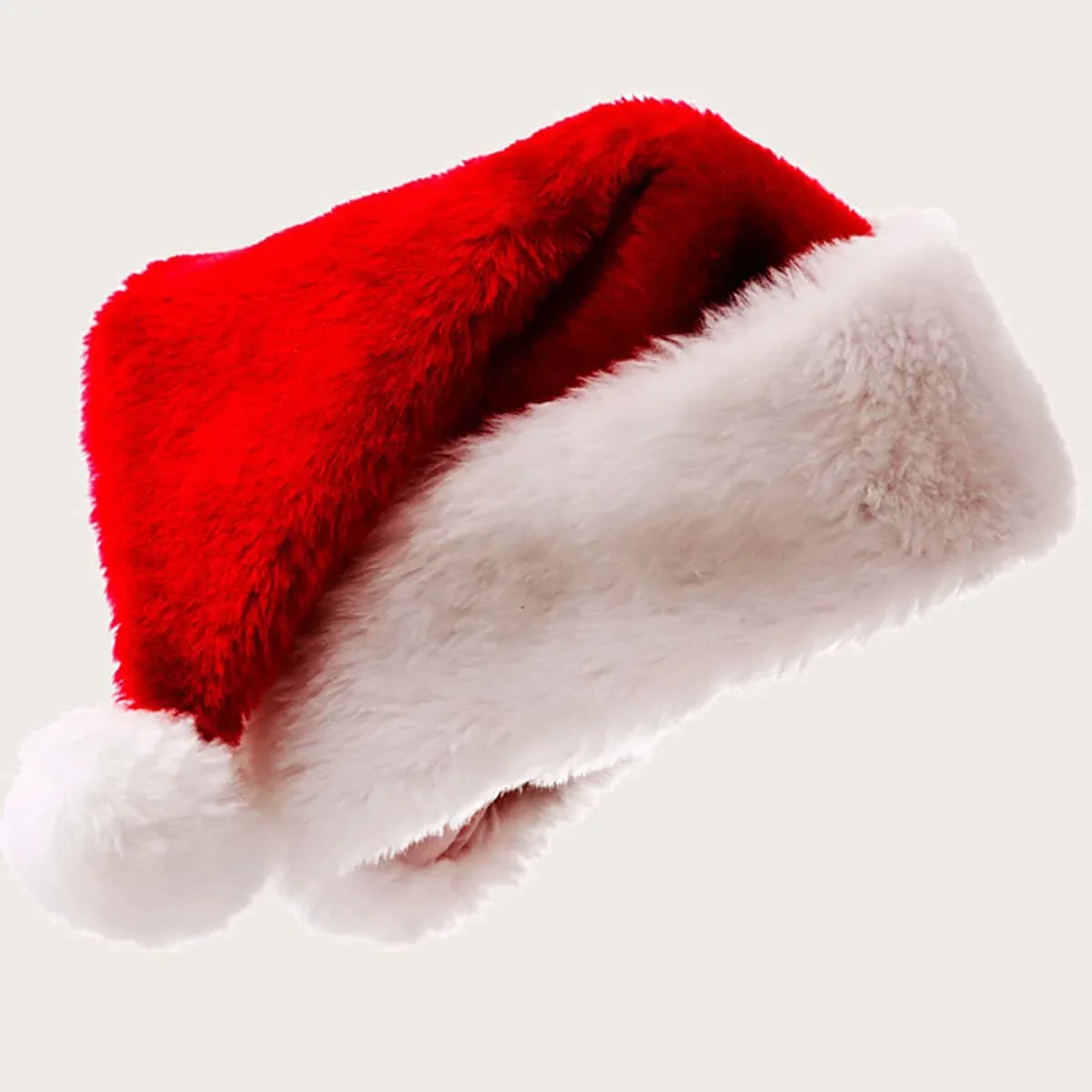 1pc Christmas Black Red Plush Hat Santa Novelty Hat Kids Christmas Decorations For New Year Home Santa Claus Gift Party Supplies Christmas Beanie Hat