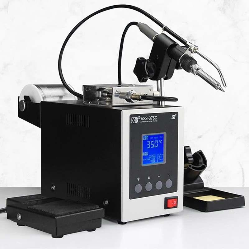 ASS-376 Foot Pedal Type Automatic Soldering Machine Tin Feeder 150W Repair Tool LCD Digital Display BGA Rework Soldering Station