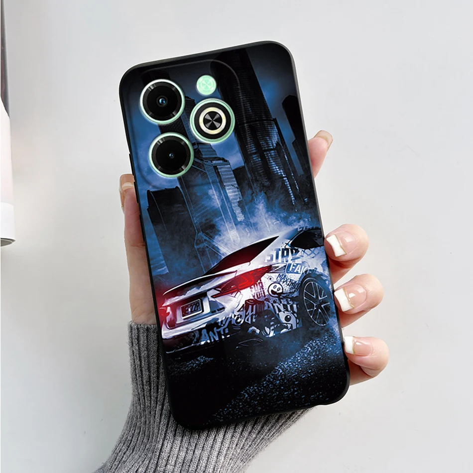 Fashionable Marble Black Silicone Soft Phone Case – Stylish Protective Back Cover s