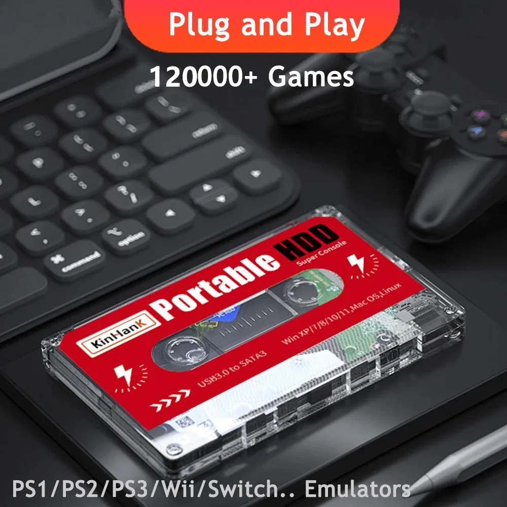 2テラバイトhddポータブル外部ゲームハードドライブディスクのラップトップ Pc 1 000のゲームのためps3 Ps2 Wii Ps1 N64 スイッチ コンソールxボックス Aliexpress 家電製品