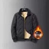 Men's Winter Jacket Fleece Lined Windproof Thickened Large Size Loose Versatile Cotton Coat Warm Cottonwear for Cold Weather