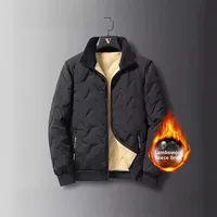 Men's Winter Jacket Fleece Lined Windproof Thickened Large Size Loose Versatile Cotton Coat Warm Cottonwear for Cold Weather