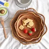 Round Rattan Woven Basket, Wicker Fruit Basket, Bread Food Kitchen Home Decor Organizer, Breadbasket For Kitchen 6