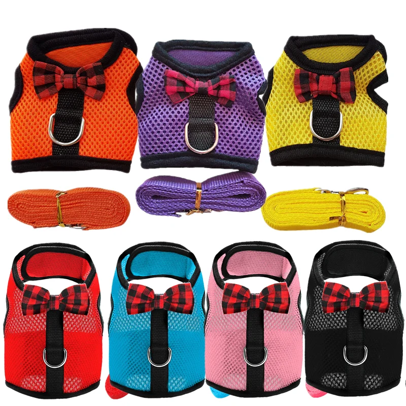 XXXS XXS XS Teacup Chihuahua Puppy Dog Harness Lead Mesh Vest Matching Leash for Tiny Kitty Tmall, hamster, rabbit, Dutch pig